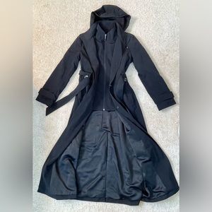Black London Fog Hooded Trench Coat